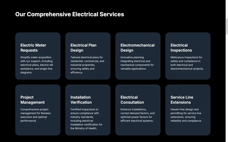 WattWise services grid with electrical offerings