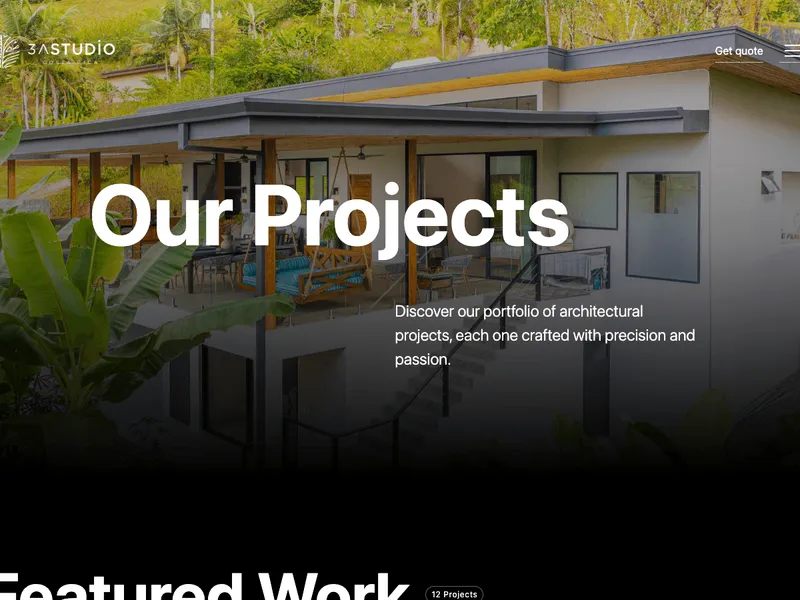 3A Studio projects listing page