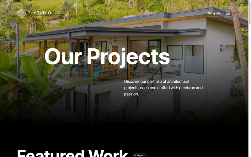 3A Studio projects listing page